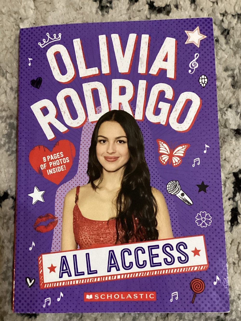 Scholastic Olivia Rodrigo Book - Purple Cover with Red Dress